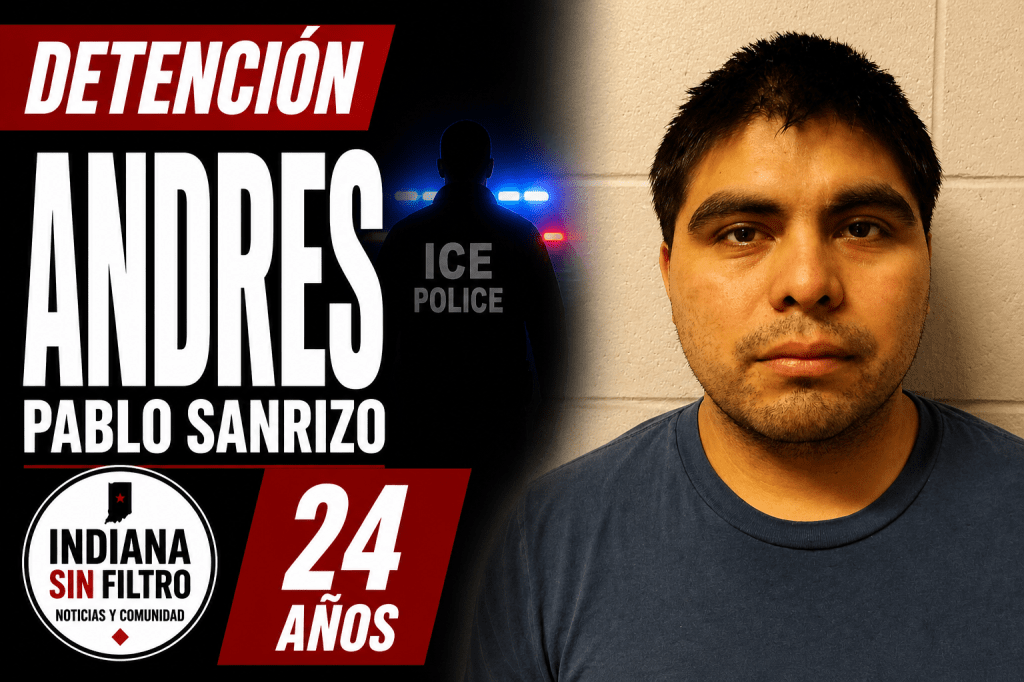 Andres Pablo Sanrizo, de 24 años, aparece en registros de detención de ICE en&nbsp;Indiana